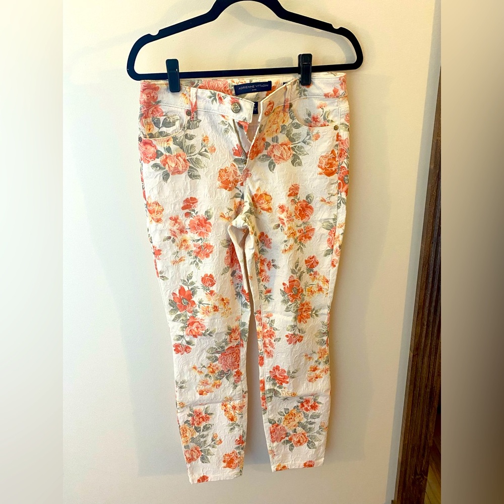 Adrienne Vittadini Floral Print Jeans